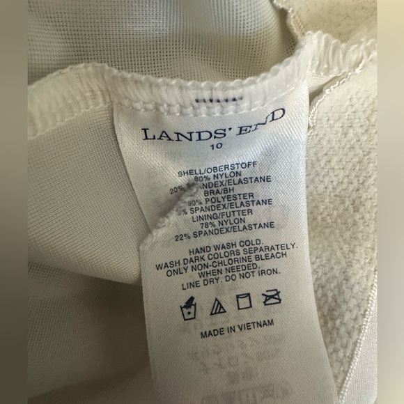 Lands End Women's V Neck Tankini Swimsuit Underwire Top Striped Size 10 navy - Picture 10 of 11